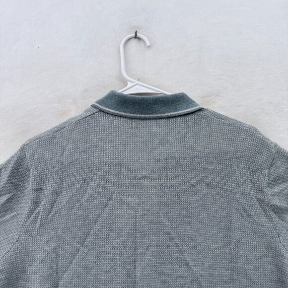 Marine Layer Wyatt Polo Shirt Mens M Blue Knit Merino Wool Blend Stretch Pocket - Picture 10 of 11